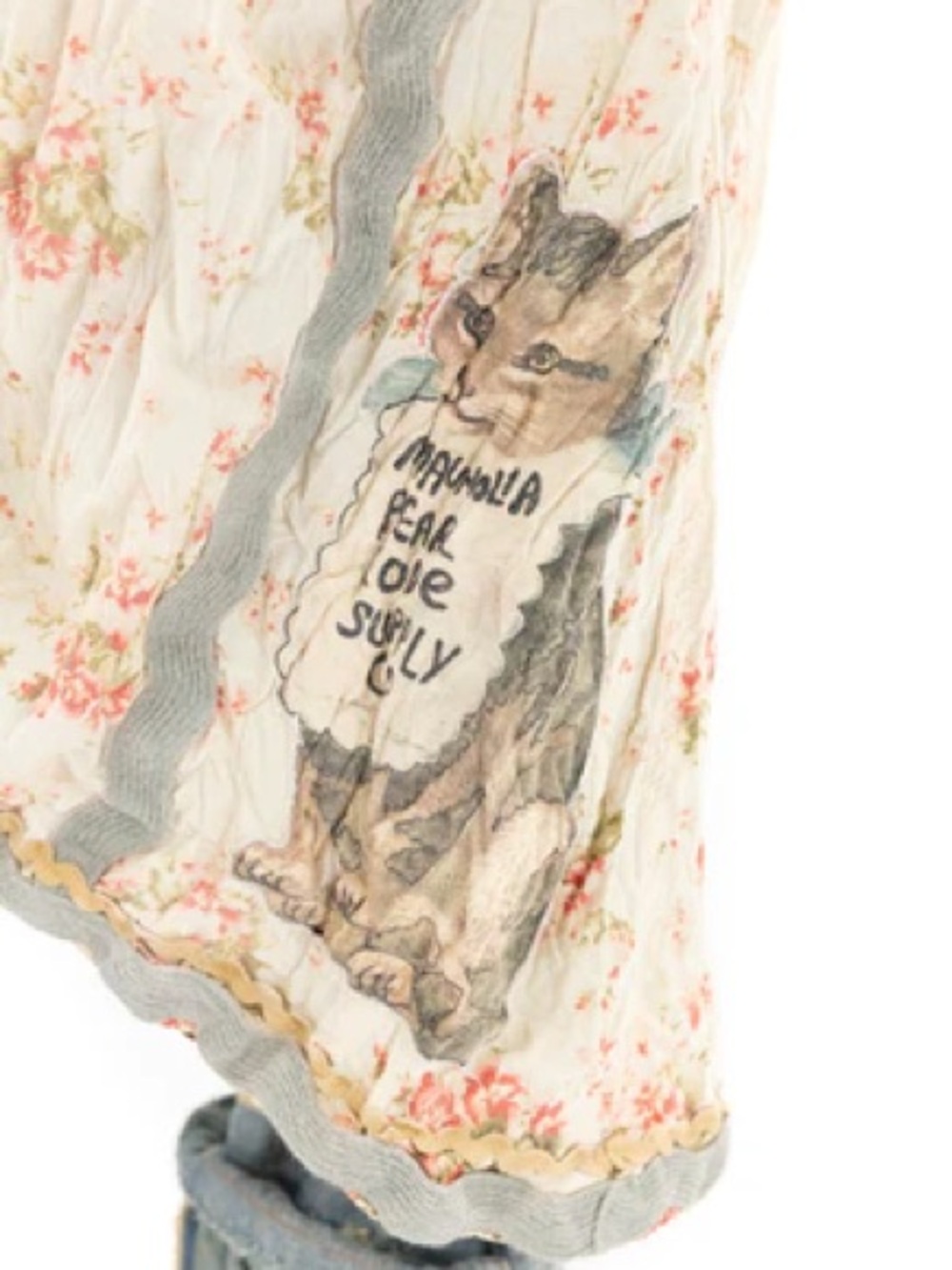 Magnolia Pearl FLORAL CLEMENTINE SLIP 143 in Postcards Kitten Appliqué Dress OS - Picture 10 of 12